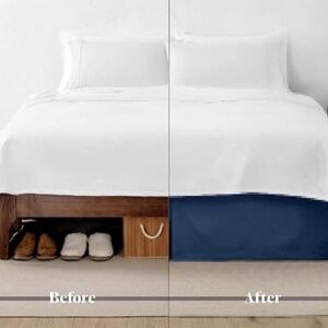Navy blue King Size Bedskirt